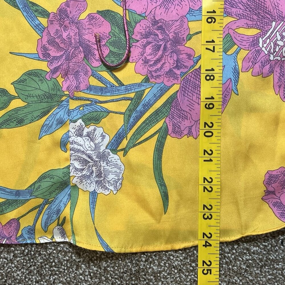 Current Air Anthropologie Top Small Size Floral Short Sleeve Yellow Pink - Picture 5 of 10